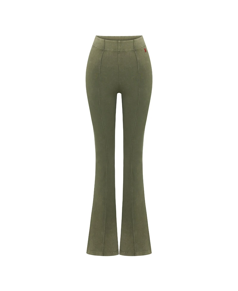 Pcfg Women's Cotton Acid Washed Flare Sweatpant