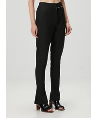 Pcfg Women's Striped Zip Detail Skinny Flare Pants