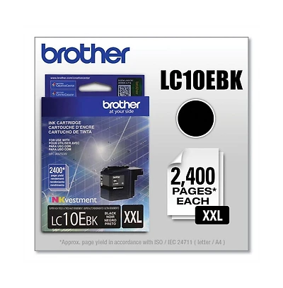 Brother LC10EBK INKvestment 2,400 Page-Yield Super High-Yield Ink - Black