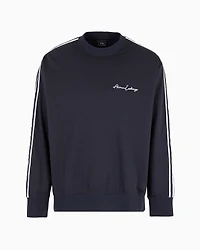 A|X Armani Exchange Men's Striped Sleeve & Logo Sweatshirt
