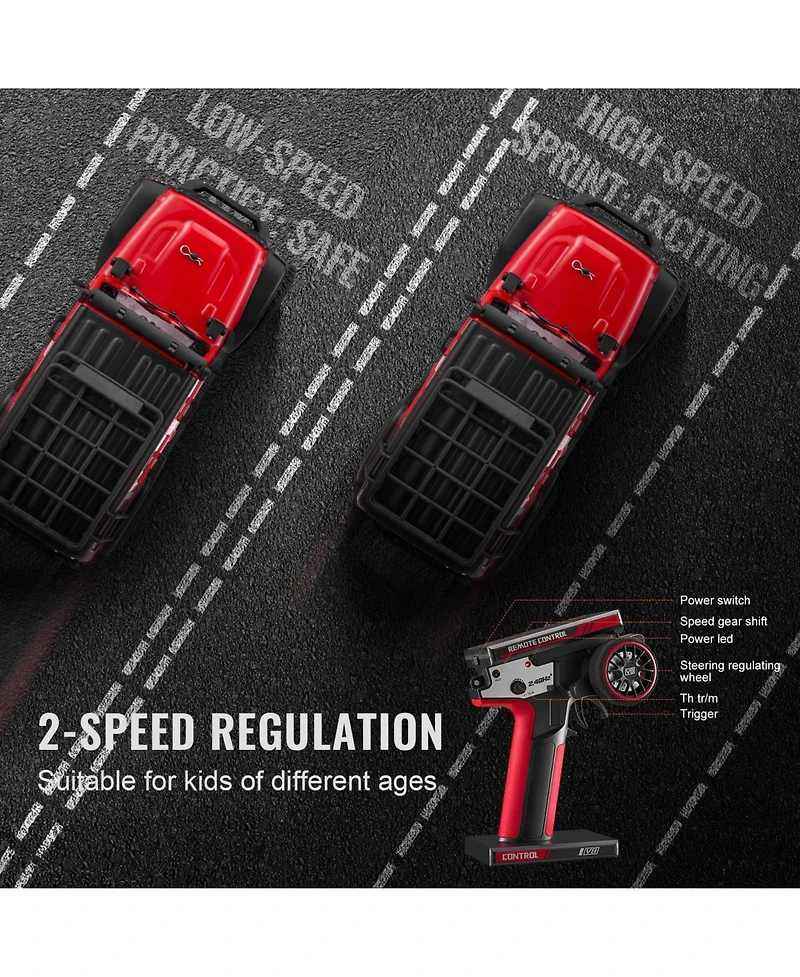 Mecale Rc Car 1:24, 4WD Off-Road Truck with Lights, Extra Shell & 2 Batteries, 2-Speed Hobby Racing Toy for Boys Girls 14