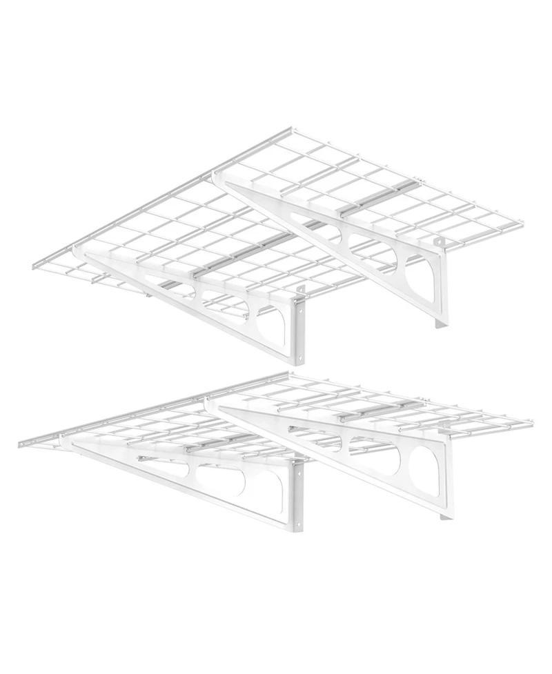 Fleximounts Wr24-e WR White Series 24″ D × 48″ W White Steel Wall Shelves (2-Pack)