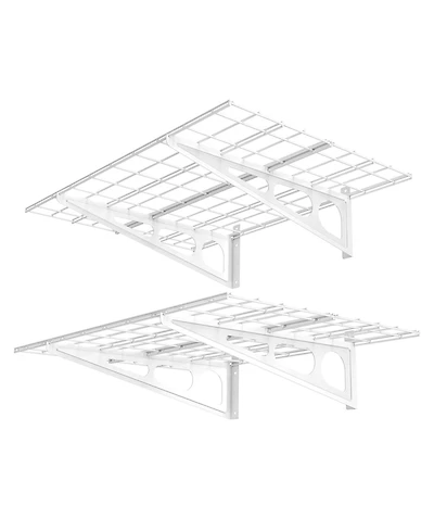 Fleximounts Wr24-e WR White Series 24″ D × 48″ W White Steel Wall Shelves (2-Pack)