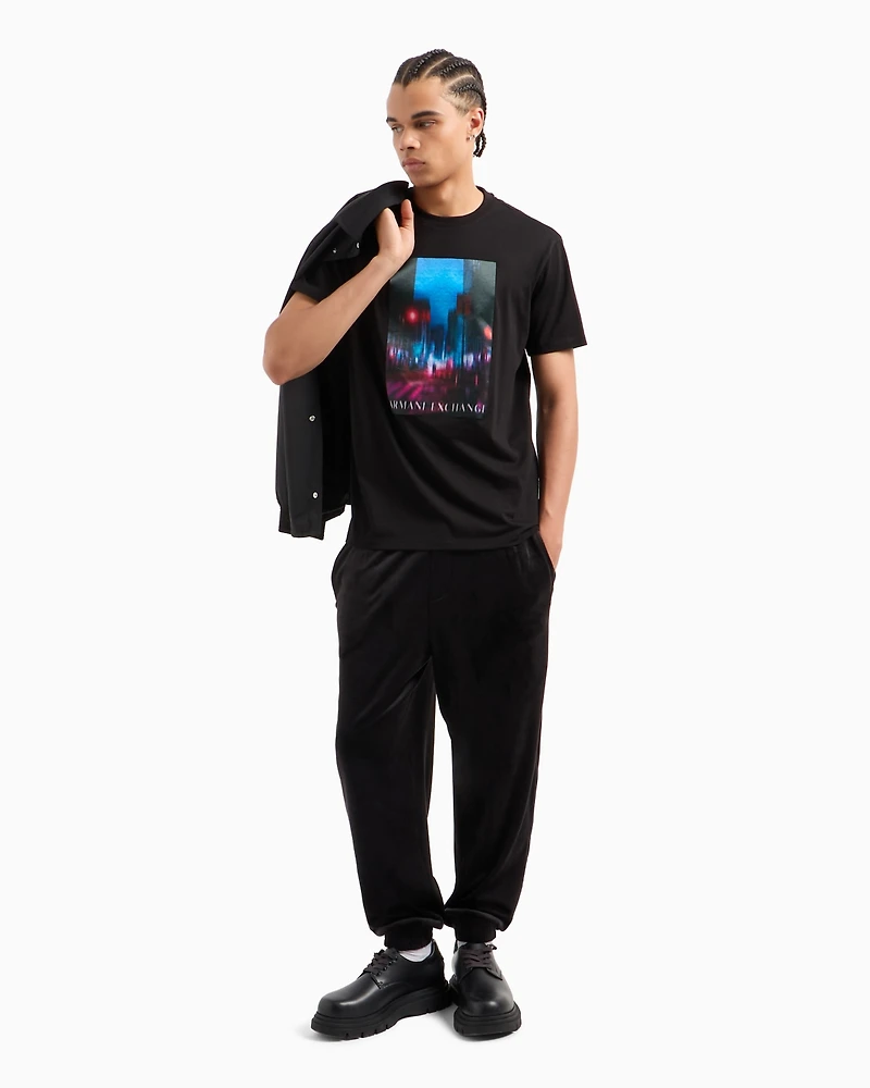 A|X Armani Exchange Men's City Nights Logo Graphic T-Shirt