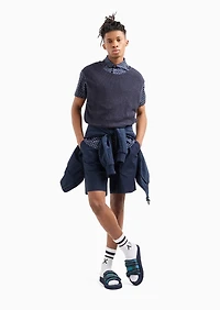 A|X Armani Exchange Men's Slim-Fit Tonal Geo Logo-Print Button-Down Shirt