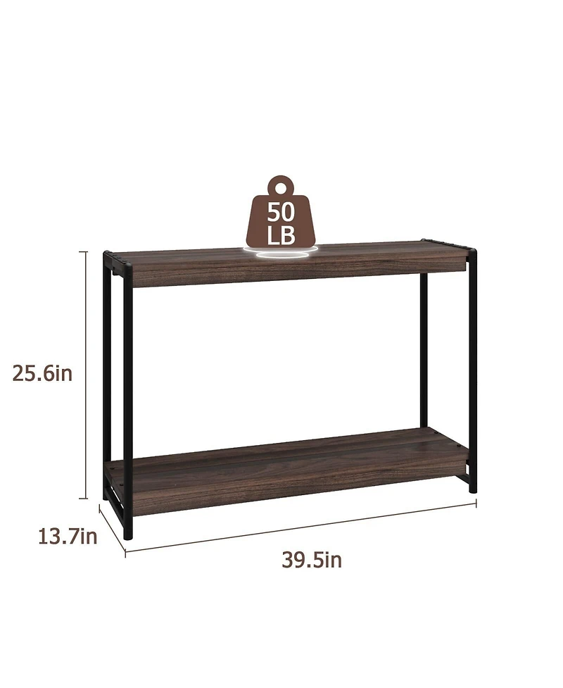 Gaomon 2-Tier Entrance Tables, Farmhouse Entryway Table, 39.5"Console Table With Storage