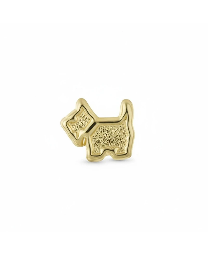 Bling Jewelry Tiny Bff Animal Lover Pet Dog Maltese Yorkie Schnauzer Terrier 1 Piece Stud Earring Cartilage Ear Lobe 10K Yellow Gold Screw back Post