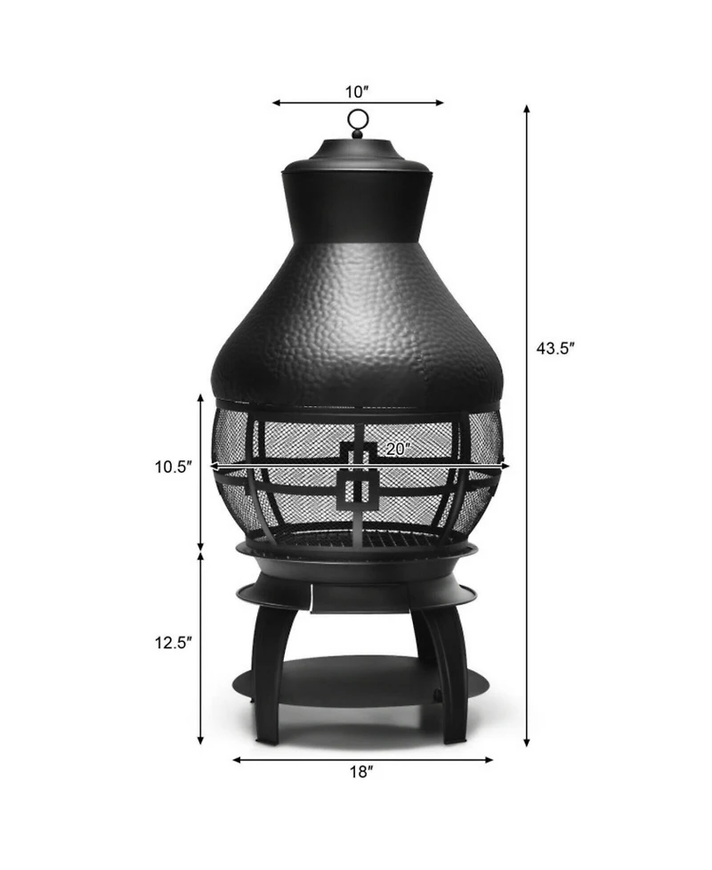 Boyel Living Patio Wood Burning Chimneys Fireplace Outdoor Heaters
