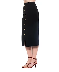 Alexia Admor Women's Carla Front Button Down Midi Skirt