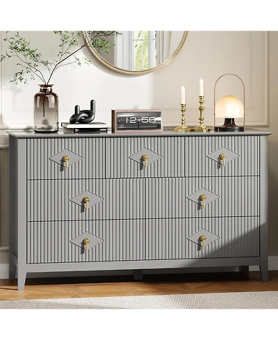Gaomon Fluted Dresser 54" Wide, 7-Drawer Modern Wood Chest for Bedroom, Stylish Storage Organizer Cabinet