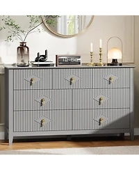 Gaomon Fluted Dresser 54" Wide, 7-Drawer Modern Wood Chest for Bedroom, Stylish Storage Organizer Cabinet