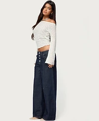 Edikted Women's Alef Sheer Lace Off Shoulder Top