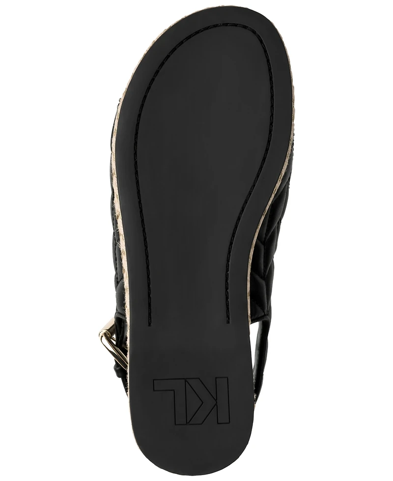 Karl Lagerfeld Paris Women's Charlay Studs Flat Espadrille Sandals