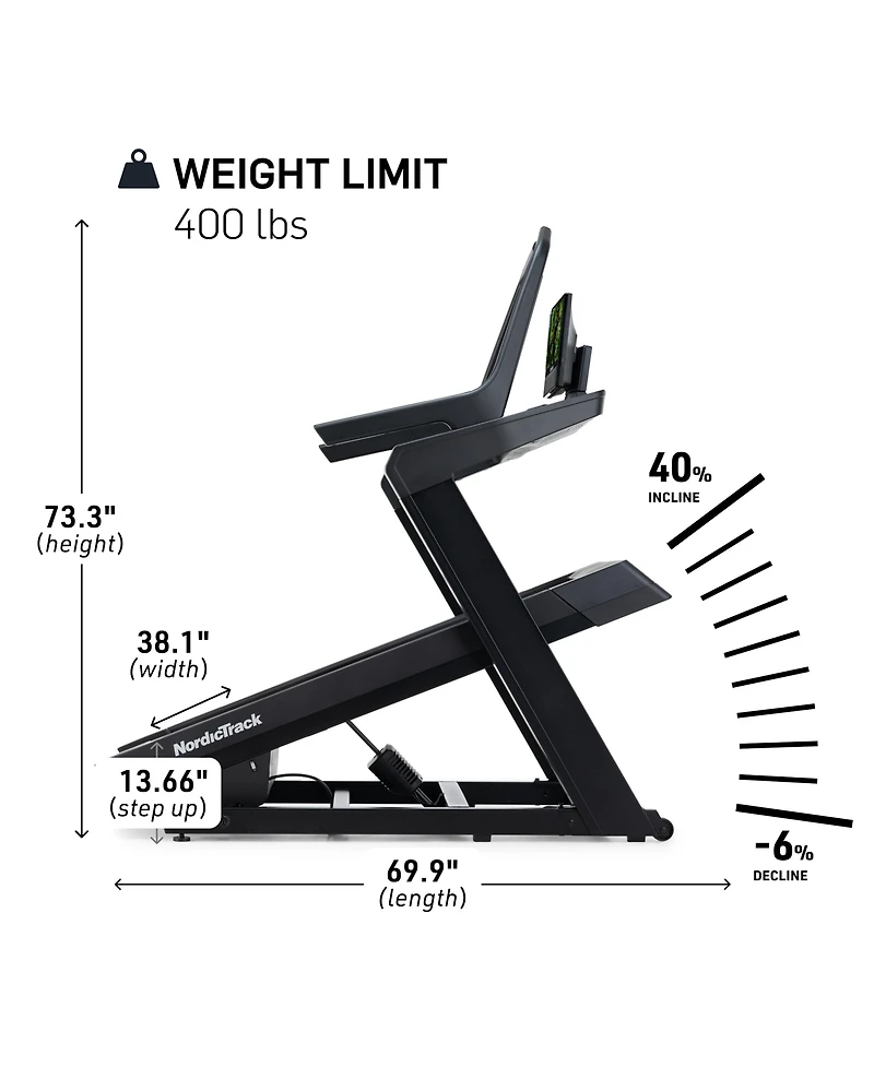 NordicTrack X16 Treadmill with 40% Incline for Strength and Cardiovascular Health