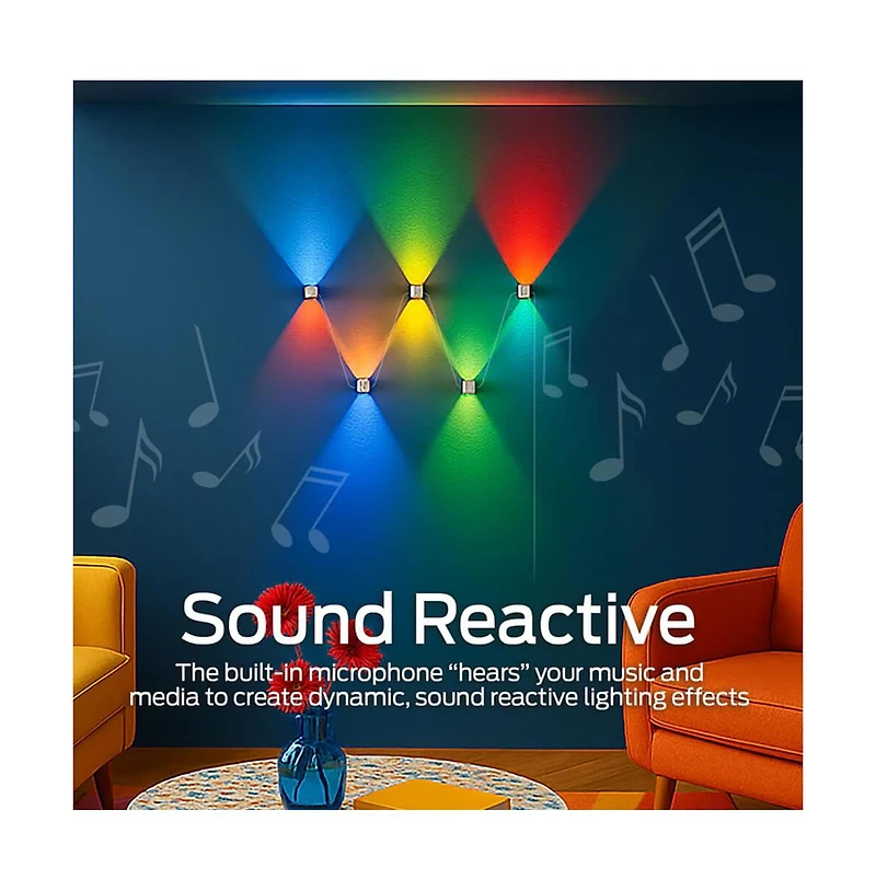 Monster Cable 12 Ft Two-Sided Multi-Position Indoor Sconce Smart Lights