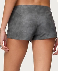 Edikted Women's Houston Faux Leather Cargo Shorts