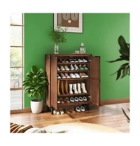 Slickblue Space-Saving Entryway Shoe Organizer with Closed Doors