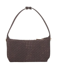 Susu Denva Denim Baguette Shoulder Bag for Women East West Handbag Buckle Detail Casual Chic Everyday Purse