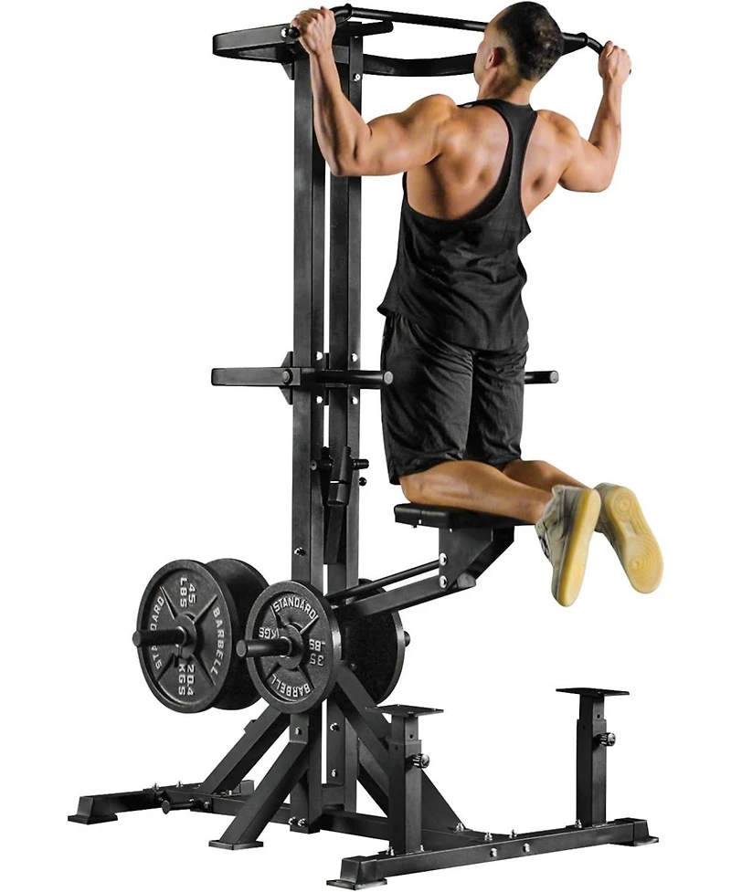Mikolo Assisted Pull Up Machine, 600LBS Leverage Assisted Chin and Dip Machine, 4 in 1 Plate Loaded Gym Equipment