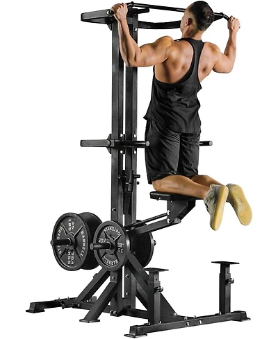 Mikolo Assisted Pull Up Machine, 600LBS Leverage Assisted Chin and Dip Machine, 4 in 1 Plate Loaded Gym Equipment