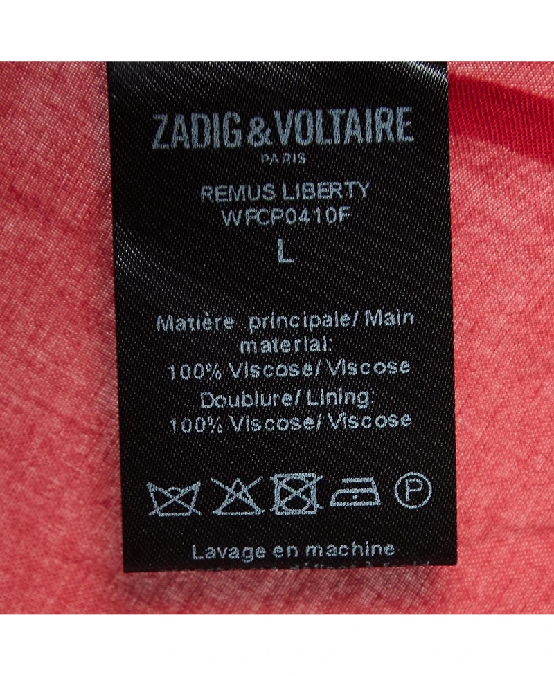 Pre-Owned Zadig & Voltaire Women's Floral Print Crepe Tie-Up Neck Mini Dress