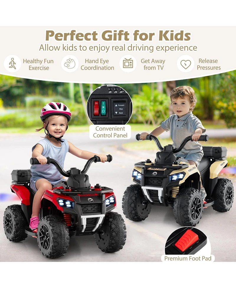 Hongge Kids Electric Atv Ride On Car With Music Spray Function And Storage Box