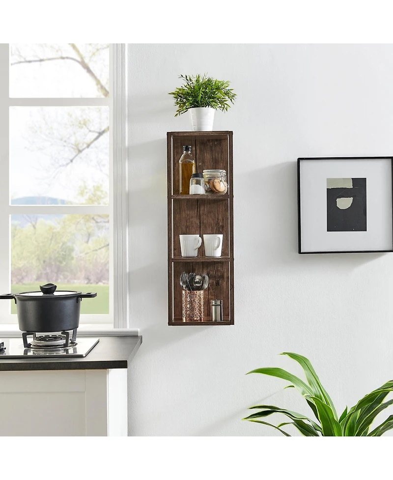 Danya B Recife Vertical Three-Tier Cube Wall Shelf