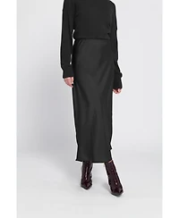 Elle Collection Women's Satin Midi Skirt Slip.