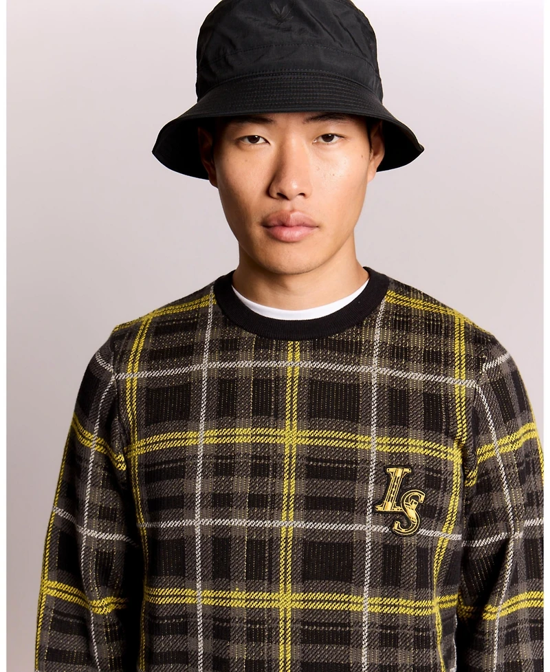 Lyle & Scott Men's Ribbed Jacquard Tartan Crew Neck