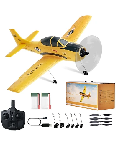 Mecale Rc Plane, 2.4GHz 4-Channel Trainer Airplane with 6-Axis Gyro, 2 Batteries, Ready-to-Fly Glider for Adults & Kids Beginners