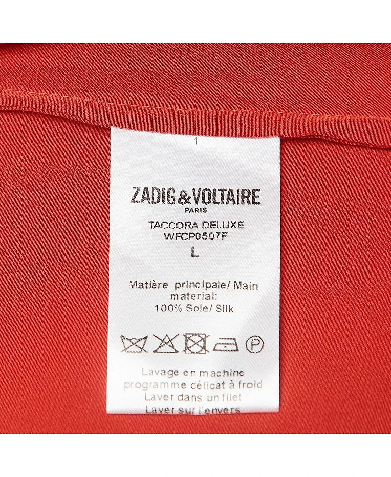 Pre-Owned Zadig & Voltaire Women's Silk Pleated Shirt Blouse