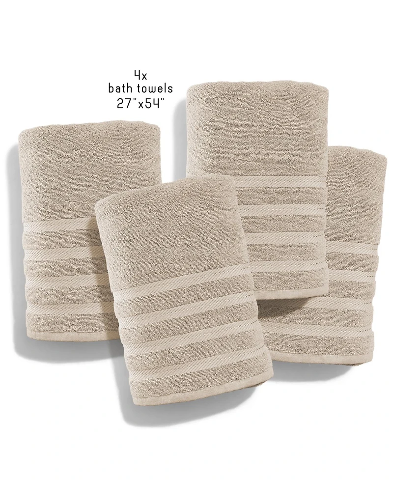 Hearth & Harbor Luxury Soft Absorbent 100% Ring Spun Cotton Bath Towels for Bathroom, Shower, Spa - 4 Piece Towel Set
