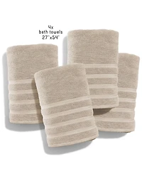 Hearth & Harbor Luxury Soft Absorbent 100% Ring Spun Cotton Bath Towels for Bathroom, Shower, Spa - 4 Piece Towel Set
