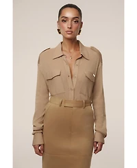 Jluxlabel Women's Sway Sheer Button Up Top