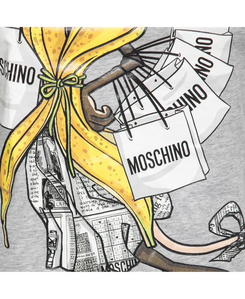 Pre-Owned Moschino Women's Couture Shopaholic Mouse Print Cotton T-Shirt