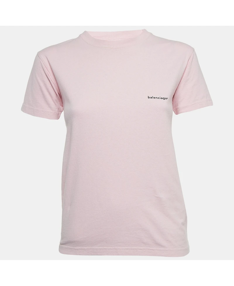 Pre-Owned Balenciaga Women's Logo Print Cotton Jersey T-Shirt