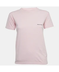 Pre-Owned Balenciaga Women's Logo Print Cotton Jersey T-Shirt