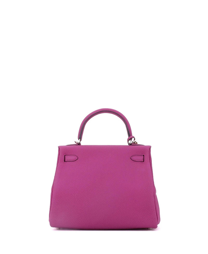 Pre-Owned Hermes Kelly 25 Handbag Pink Togo with Palladium Hardware