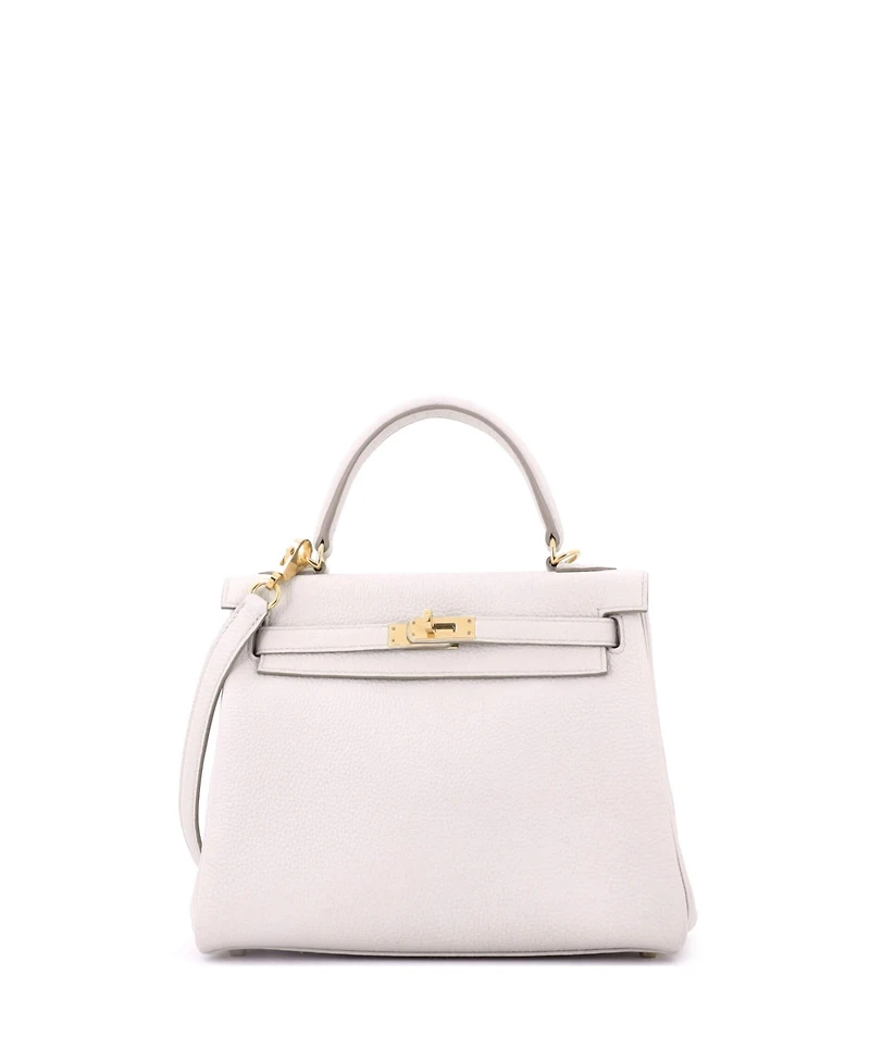 Pre-Owned HERMES Kelly 25 Handbag Light Togo with Gold Hardware