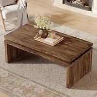 Tribesigns 47.24" Coffee Table with Storage Shelf, Mid-Century Modern Center Table, 3-Tier Rectangle Wooden Tea Table