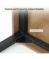 Tribesigns Farmhouse Dining Table for 4-6 People, 55 Inches Industrial Rectangular Kitchen Dinner Table, Rustic Brown