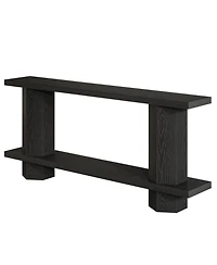 Tribesigns 71-Inch Long Console Table for Entryway, Wooden Sofa Table Behind Couch, Black