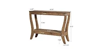 Tribesigns Wood Console Table with Storage, 43.3-Inch Farmhouse Entryway Table with Shelf, 2-Tier Wooden Sofa Table
