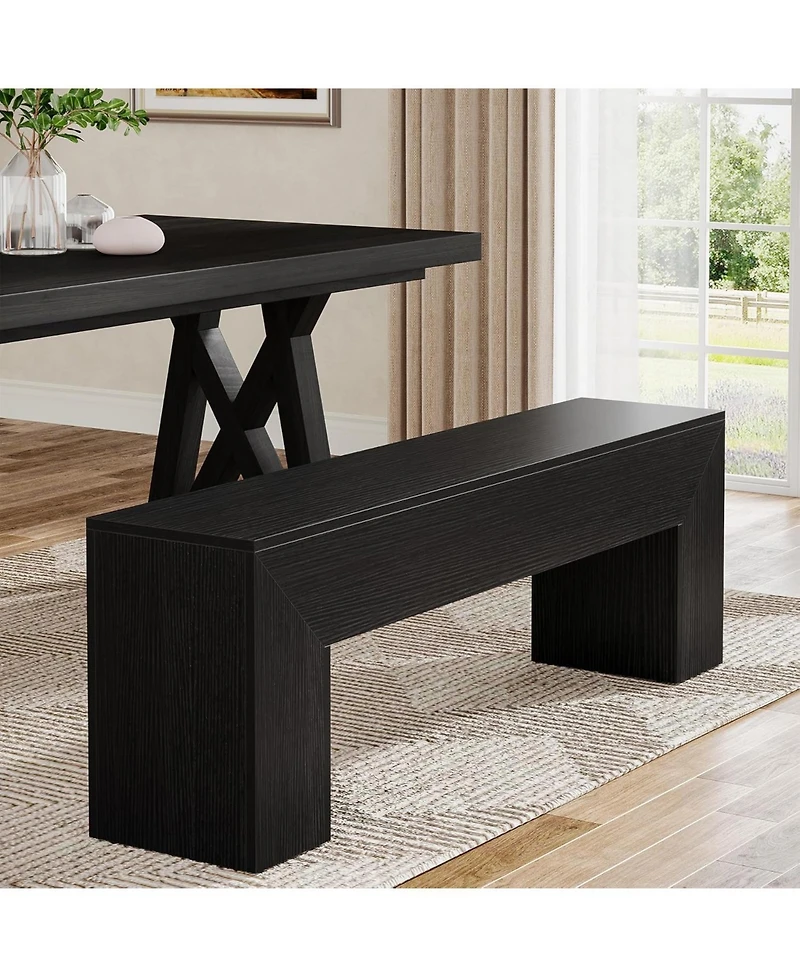 Tribesigns Dining Bench, Farmhouse Wooden Entryway Bench, Entry 47" Long Bench for Living Dining Room, Hallway and Bedroom, Easy Assembly