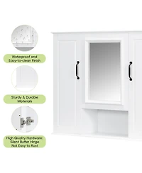 Casainc 36" Wall Mounted Medicine Cabinet with Mirror and 3 Doors