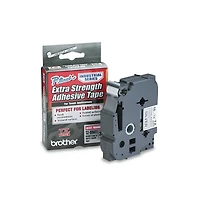 Brother P-Touch TzES941 0.7 in. x 26.2 ft. TZ Extra-Strength Adhesive Laminated Labeling Tape - Black on Matte Silver