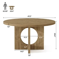 Tribesigns 63-78.8-Inch Extendable Wood Dining Table for 6-8 with Metal Frame, Rustic Brown & Black Modern Kitchen Table