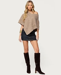 Edikted Women's Vickey Cable Knit Poncho