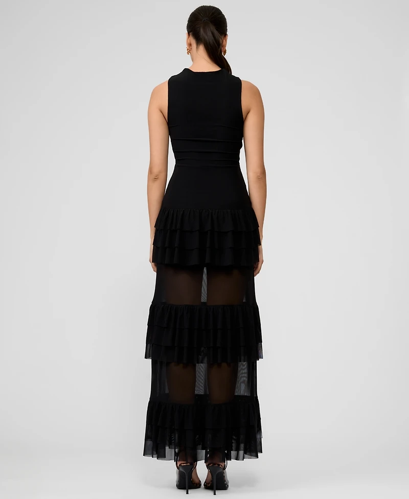 Rachel Roy Women's Solana Mesh Tiered Long Dress