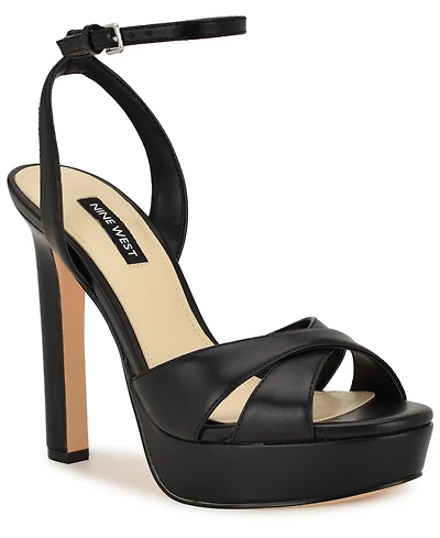 Nine West Women's Wilda Criss-Cross High Stiletto Platform Sandals